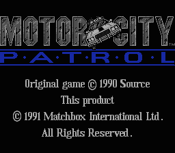 Motor City Patrol title screenshot